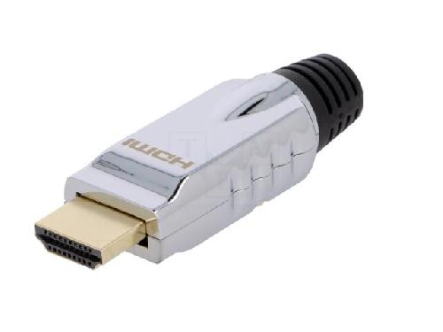 Cable - Connectique Pour Peripherique Connecteur HDMI male avec manchon - Metallise