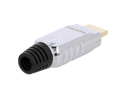Cable - Connectique Pour Peripherique Connecteur HDMI male avec manchon - Metallise
