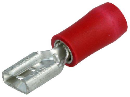 Cosses - Fils Connecteur plat 4.8mm 0.5mm femelle 0.5-1.5mm2 serrage rouge x10