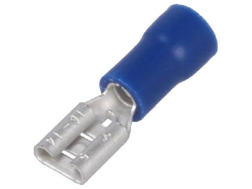 Cosses - Fils Connecteur plat 4.8mm 0.5mm femelle 1.5-2.5mm2 bleu x20