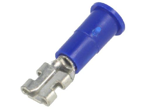 Cosses - Fils Connecteur plat 4.8mm 0.5mm femelle x2 bleu