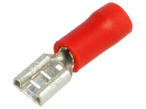 Cosses - Fils Connecteur plat 4.8mm 0.8mm femelle 0.25-1.5mm2 rouge x10