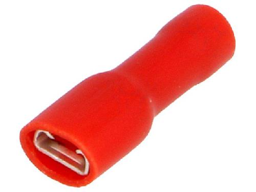 Cosses - Fils Connecteur plat 4.8mm 0.8mm femelle 0.25-1.5mm2 rouge x5