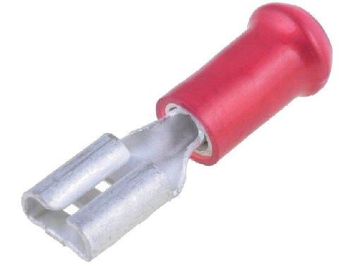 Cosses - Fils Connecteur plat 4.8mm 0.8mm femelle 0.3-1.5mm2 rouge x2