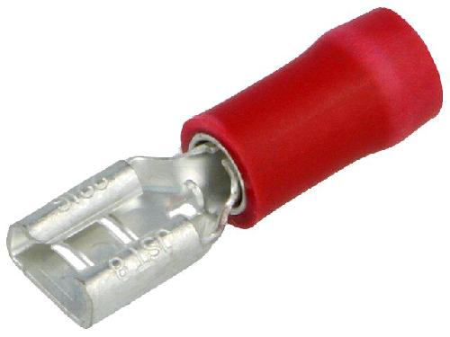 Cosses - Fils Connecteur plat 4.8mm 0.8mm femelle 0.5-1.5mm2 rouge x10