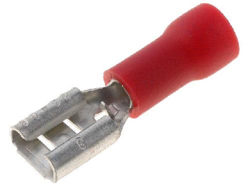 Cosses - Fils Connecteur plat 4.8mm 0.8mm femelle 0.5-1mm2 serrage sur fil rouge x20