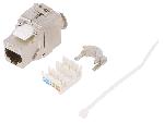 Cable - Connectique Pour Peripherique Connecteur RJ45 femelle STP 180o Cat.6a Keystone - Metallise