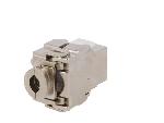 Cable - Connectique Pour Peripherique Connecteur RJ45 femelle STP 180o Cat.6a Keystone - Metallise