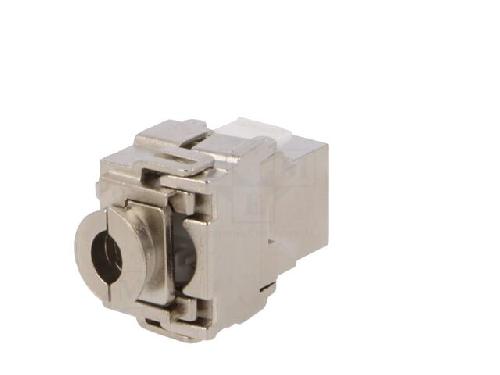 Cable - Connectique Pour Peripherique Connecteur RJ45 femelle STP 180o Cat.6a Keystone - Metallise