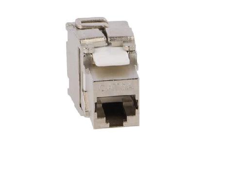 Cable - Connectique Pour Peripherique Connecteur RJ45 femelle STP 180o Cat.6a Keystone - Metallise