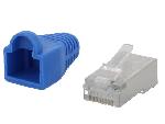 Cable - Connectique Pour Peripherique Connecteur RJ45 male Cat.5e avec protection - Bleu