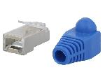 Cable - Connectique Pour Peripherique Connecteur RJ45 male Cat.5e avec protection - Bleu