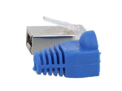 Cable - Connectique Pour Peripherique Connecteur RJ45 male Cat.5e avec protection - Bleu