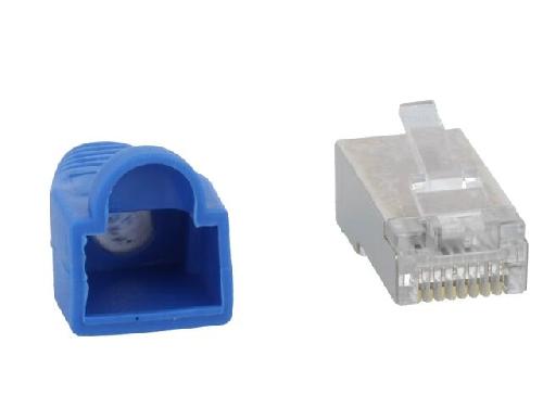 Cable - Connectique Pour Peripherique Connecteur RJ45 male Cat.5e avec protection - Bleu