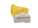 Cable - Connectique Pour Peripherique Connecteur RJ45 male Cat.5e avec protection - Jaune