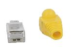 Cable - Connectique Pour Peripherique Connecteur RJ45 male Cat.5e avec protection - Jaune