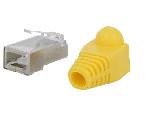 Cable - Connectique Pour Peripherique Connecteur RJ45 male Cat.5e avec protection - Jaune
