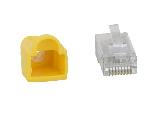 Cable - Connectique Pour Peripherique Connecteur RJ45 male Cat.5e avec protection - Jaune