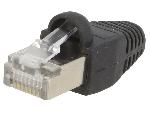 Cable - Connectique Pour Peripherique Connecteur RJ45 male Cat.5e avec protection - Noir