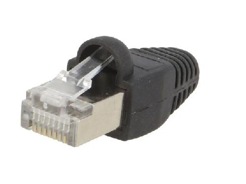 Cable - Connectique Pour Peripherique Connecteur RJ45 male Cat.5e avec protection - Noir