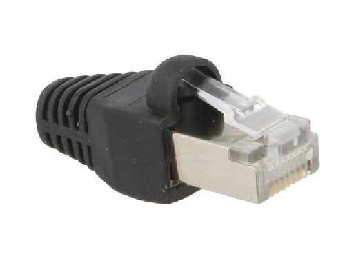 Cable - Connectique Pour Peripherique Connecteur RJ45 male Cat.5e avec protection - Noir