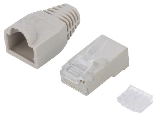 Cable - Connectique Pour Peripherique Connecteur RJ45 male Cat.6 avec protection - gris