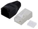 Cable - Connectique Pour Peripherique Connecteur RJ45 male Cat.6 avec protection - noir