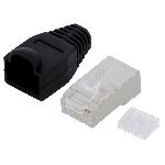 Connecteur RJ45 male Cat.6 avec protection - noir Connecteur RJ45 male Cat.6 avec protection - noir