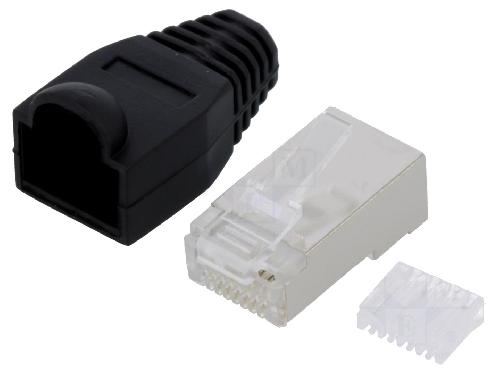 Cable - Connectique Pour Peripherique Connecteur RJ45 male Cat.6 avec protection - noir