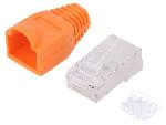 Cable - Connectique Pour Peripherique Connecteur RJ45 male Cat.6 avec protection - orange