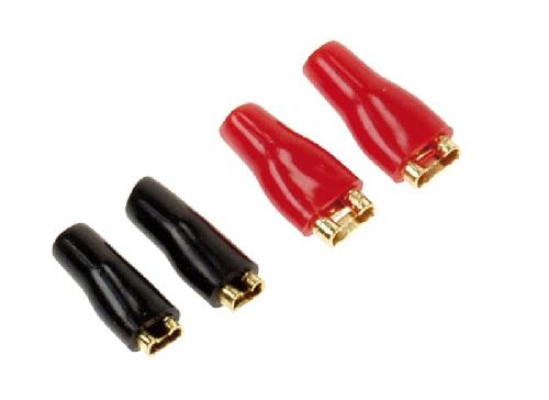 Cosses - Fils Connecteurs plats 2 x 2.8mm noirs 2 x 4.8mm rouges