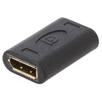 Connectique - Alimentation Adaptateur DisplayPort 1.4 femelle des deux cotes HDCP 2.2 - Noir Connectique - Alimentation Adaptateur DisplayPort 1.4 femelle des deux cotes HDCP 2.2 - Noir