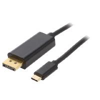 Connectique - Alimentation Adaptateur DisplayPort male vers USB C male 1.8m noir - Akyga