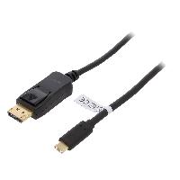 Connectique - Alimentation Adaptateur DisplayPort prise male USB C prise male 1.8m - Noir