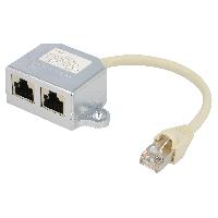 Connectique - Alimentation Adaptateur en T RJ45 1-1 parallele 15cm - Blanc