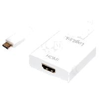 Connectique - Alimentation Adaptateur HDCP 1.3 HDMI 1.4 USB 3.0 HDMI femelle USB C prise male 0.14m - Blanc