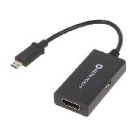 Connectique - Alimentation Adaptateur HDMI femelle port USB B micro USB B micro prise male 0.14m - Noir