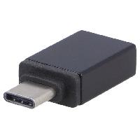 Connectique - Alimentation Adaptateur OTG USB 3.1 USB A femelle vers USB C male nickele noir