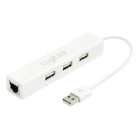 Connectique - Alimentation Adaptateur USB 2.0 pour Fast Ethernet avec 3 ports USB