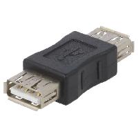 Connectique - Alimentation Adaptateur- USB 2.0 - USB A femelle des deux cotes - noir