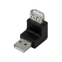 Connectique - Alimentation Adaptateur- USB 2.0 - USB A prise male angulaire - USB A prise male - noir