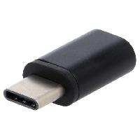 Connectique - Alimentation Adaptateur USB 2.0 USB B micro femelle vers USB C male noir