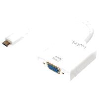 Connectique - Alimentation Adaptateur USB 3.0 D-Sub 15pin HD femelle USB C prise male 140mm - Blanc
