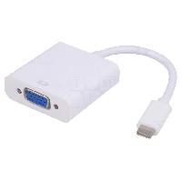 Connectique - Alimentation Adaptateur- USB 3.1- D-Sub 15pin HD femelle - USB C prise male - 0.15m - Full HD - Blanc