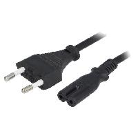 Connectique - Alimentation Cable- CEE 7-16 -C- prise.IEC C7 femelle- 1.5m- Prises- 1- noir