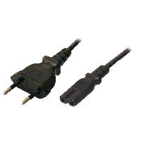 Connectique - Alimentation Cable- CEE 7-16 -C- prise.IEC C7 femelle- 1.8m- noir- 2.5A- 250V