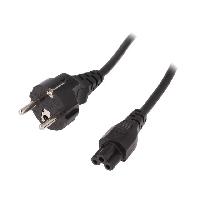 Connectique - Alimentation Cable- CEE 7-7 -E-F- male angulaire.IEC C5 femelle- 1.8m- noir