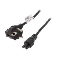 Connectique - Alimentation Cable- CEE 7-7 -E-F- male angulaire.IEC C5 femelle- 3m- noir
