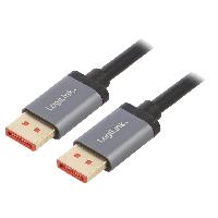 Connectique - Alimentation Cable DisplayPort 1.4 male des 2 cotes HDCP 2.2 2m - Noir