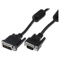 Connectique - Alimentation Cable dual link D-Sub 15pin HD prise DVI-I -24-5- prise male 2m - Noir